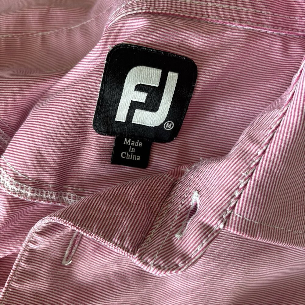 Footjoy Polo Shirt Mens Medium The Diplomat Pink Golf Performance Stretch - Picture 10 of 15